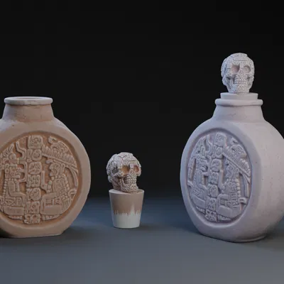 Mô hình bình cổ Mayan Poison Bottle trang trí phong cách cổ xưa