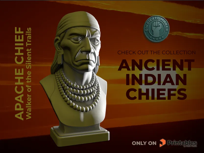 Mô hình 3D tượng Tù trưởng Apache – Walker of the Silent Trails - Image 1