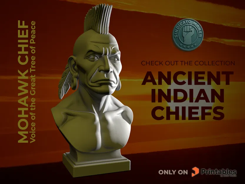 Mô hình 3D tượng Tù trưởng Mohawk - Voice of the Great Tree of Peace - Image 1