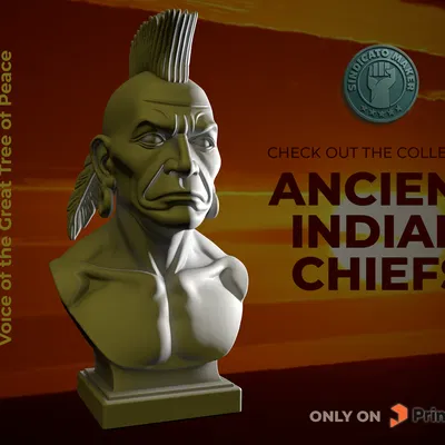 Mô hình 3D tượng Tù trưởng Mohawk - Voice of the Great Tree of Peace