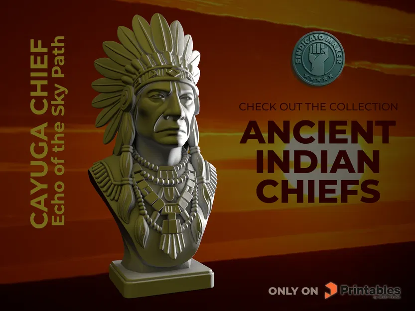 Mô hình 3D tượng Tù trưởng Cayuga - Echo of the Sky Path tinh xảo - Image 1