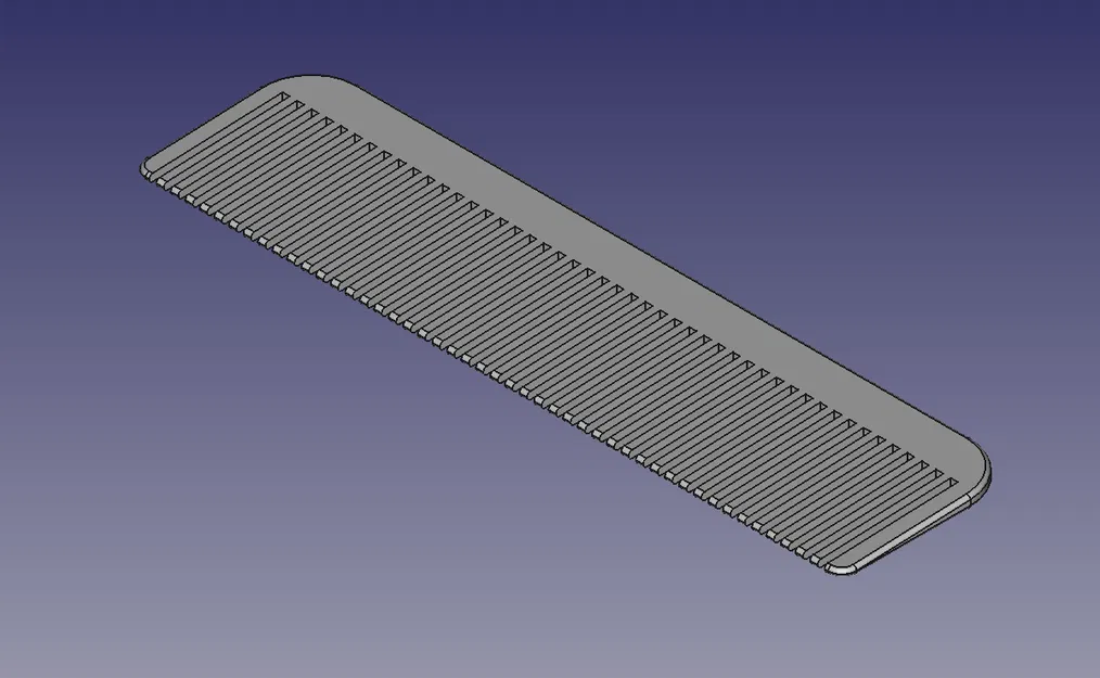 Lược chải tóc đơn giản - kèm file FreeCAD - Image 3