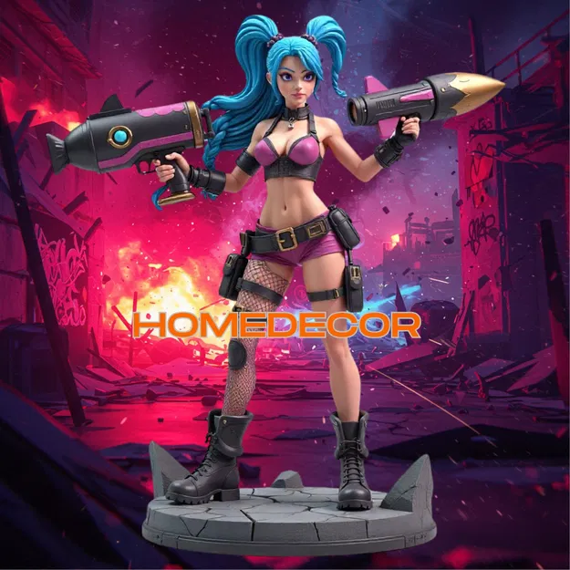 Mô hình 3D Jinx (League of Legends) cực đẹp cho fan decor - Image 1