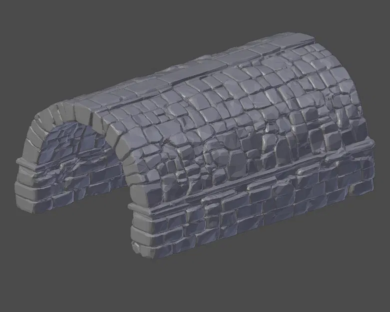 Mẫu đường hầm đá Railway Rough Stone Tunnel in 3D cho sa bàn - Image 1