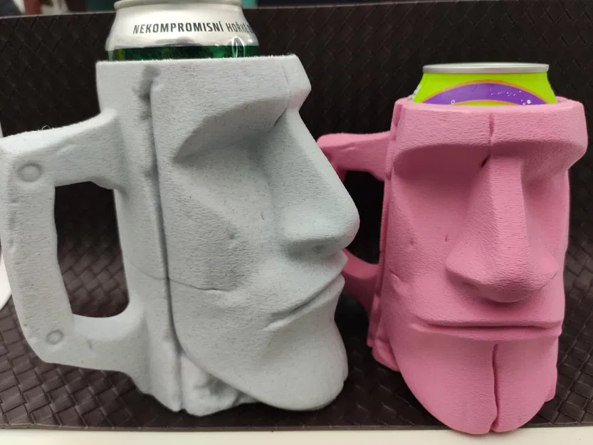 Giá đỡ lon hình tượng Moai (cho lon 0.5L + 12oz) - Cốc đựng bia - Image 1