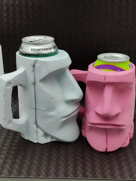 Giá đỡ lon hình tượng Moai (cho lon 0.5L + 12oz) - Cốc đựng bia - Image 2