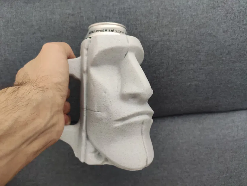 Giá đỡ lon hình tượng Moai (cho lon 0.5L + 12oz) - Cốc đựng bia - Image 4