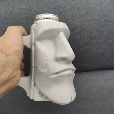 Giá đỡ lon hình tượng Moai (cho lon 0.5L + 12oz) - Cốc đựng bia