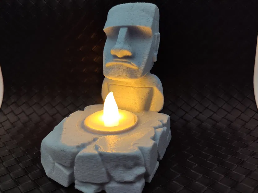 Tượng Moai - Đế giữ nến LED Tea light - Image 1