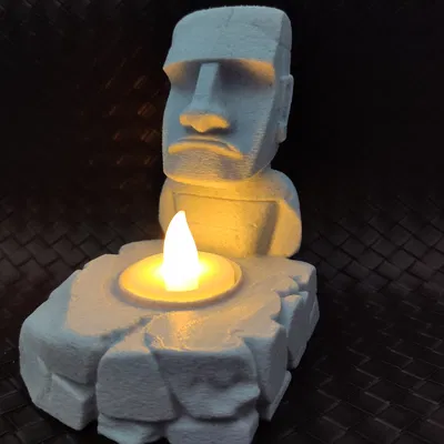 Tượng Moai - Đế giữ nến LED Tea light