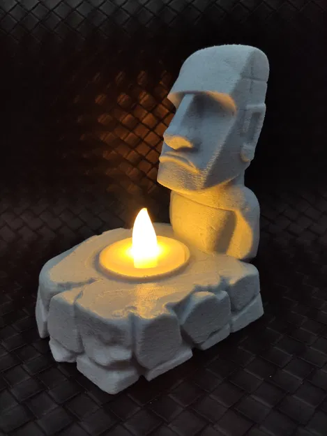 Tượng Moai - Đế giữ nến LED Tea light - Image 3