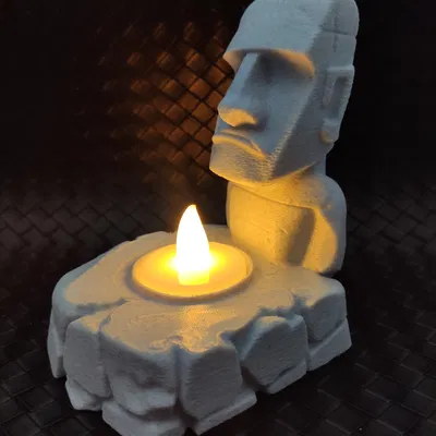 Tượng Moai - Đế giữ nến LED Tea light