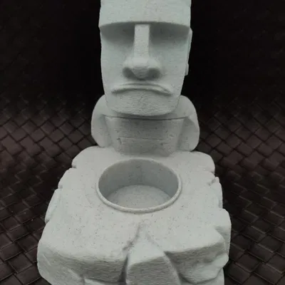 Tượng Moai - Đế giữ nến LED Tea light