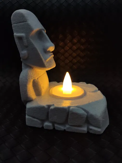 Tượng Moai - Đế giữ nến LED Tea light - Image 5