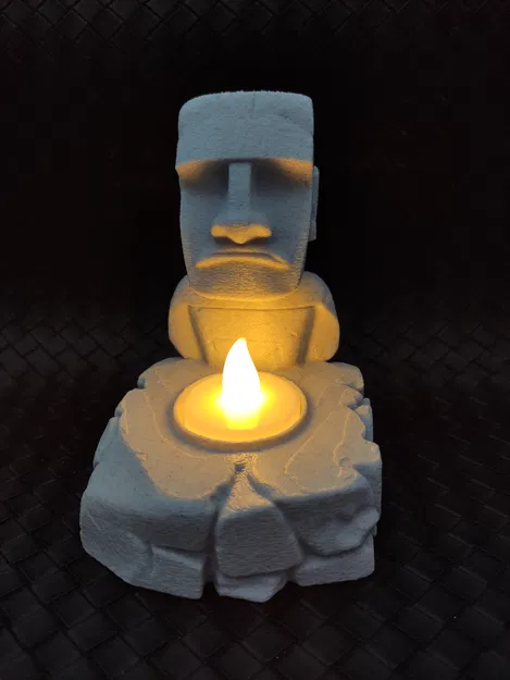 Tượng Moai - Đế giữ nến LED Tea light - Image 8