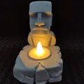 Tượng Moai - Đế giữ nến LED Tea light - Thumbnail 8