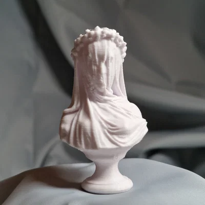 Mô hình 3D tượng bán thân thiếu nữ che mặt Veiled Vestal Virgin