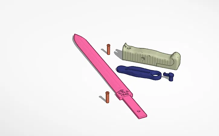 Mô hình lưỡi lê M1 thời Thế chiến II (WW2 M1 bayonet) in 3D - Image 2