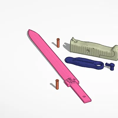 Mô hình lưỡi lê M1 thời Thế chiến II (WW2 M1 bayonet) in 3D