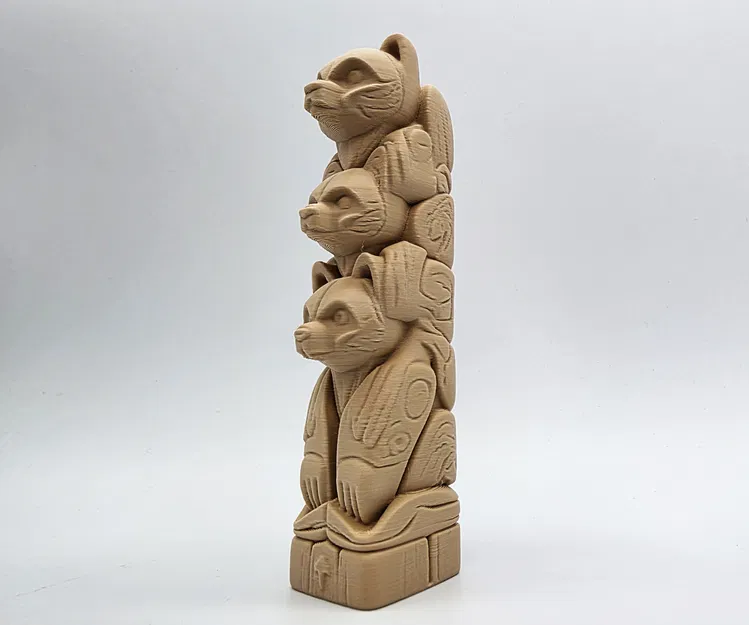 Mô hình cột Totem ba chú gấu trang trí 3D tinh xảo - Image 2
