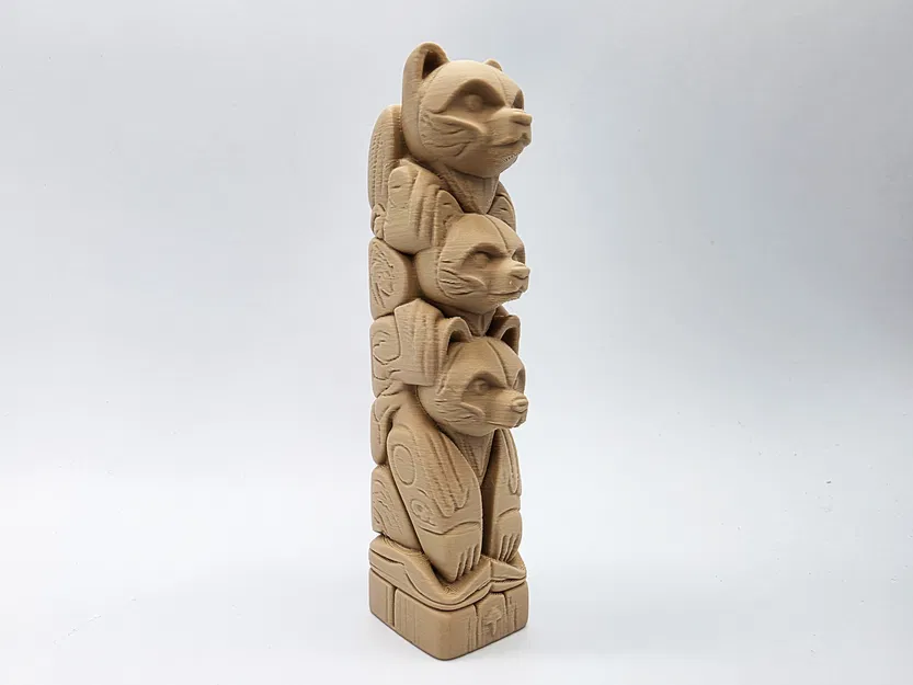 Mô hình cột Totem ba chú gấu trang trí 3D tinh xảo - Image 3