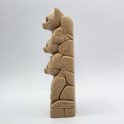Mô hình cột Totem ba chú gấu trang trí 3D tinh xảo