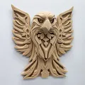 Mô hình Đại bàng treo tường phong cách chạm khắc gỗ cực đẹp - Thumbnail 1