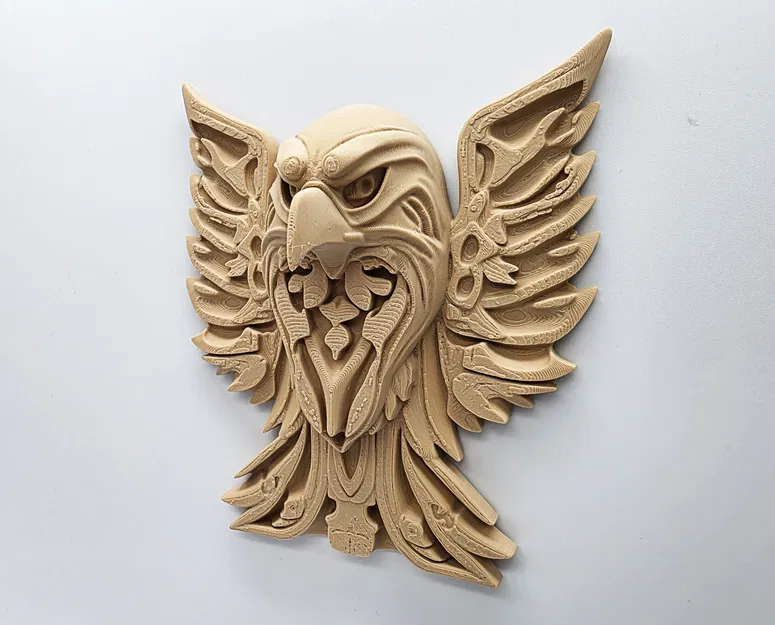 Mô hình Đại bàng treo tường phong cách chạm khắc gỗ cực đẹp - Image 2