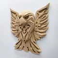 Mô hình Đại bàng treo tường phong cách chạm khắc gỗ cực đẹp - Thumbnail 2