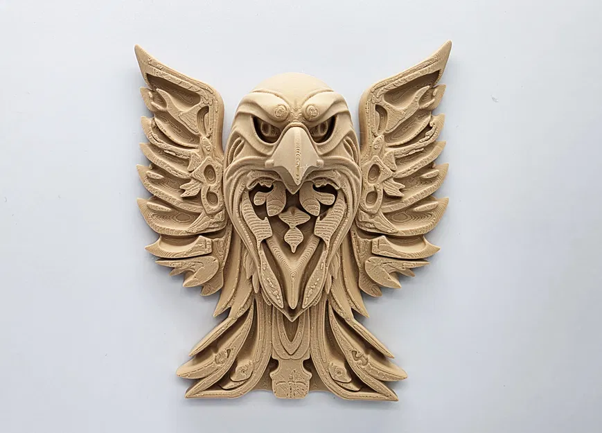 Mô hình Đại bàng treo tường phong cách chạm khắc gỗ cực đẹp - Image 3