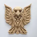 Mô hình Đại bàng treo tường phong cách chạm khắc gỗ cực đẹp - Thumbnail 3