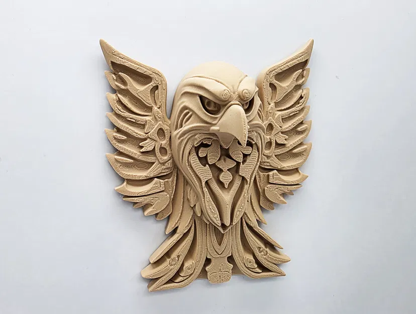Mô hình Đại bàng treo tường phong cách chạm khắc gỗ cực đẹp - Image 6