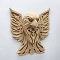 Mô hình Đại bàng treo tường phong cách chạm khắc gỗ cực đẹp - Thumbnail 6