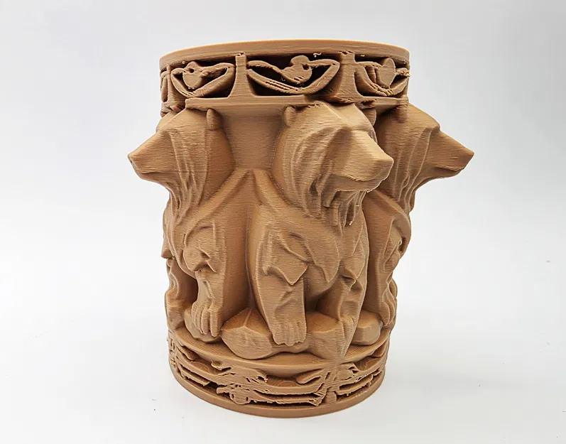 Cốc đựng bút hình gấu khắc 3D trang trí độc đáo - Image 3