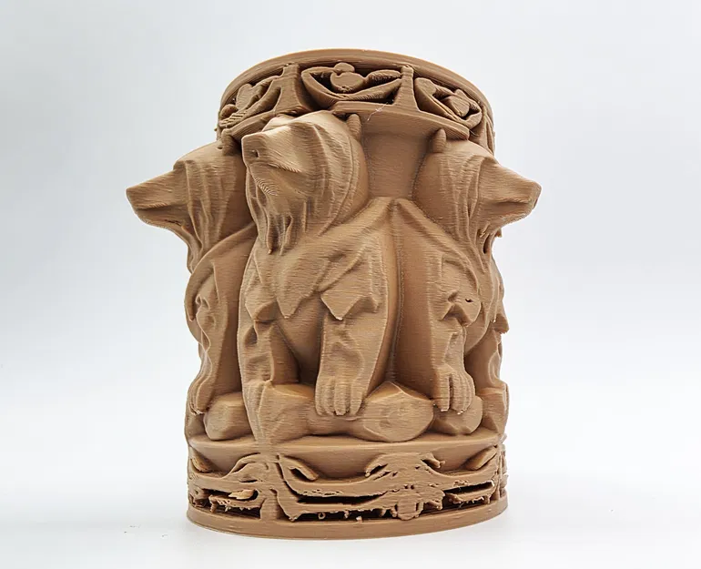 Cốc đựng bút hình gấu khắc 3D trang trí độc đáo - Image 6