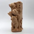 Tượng gia đình gấu 3D trang trí nghệ thuật (Carved Wood Bear Family) - Thumbnail 1