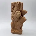 Tượng gia đình gấu 3D trang trí nghệ thuật (Carved Wood Bear Family) - Thumbnail 3