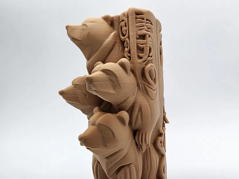 Tượng gia đình gấu 3D trang trí nghệ thuật (Carved Wood Bear Family) - Image 4