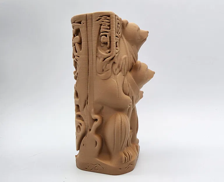 Tượng gia đình gấu 3D trang trí nghệ thuật (Carved Wood Bear Family) - Image 5