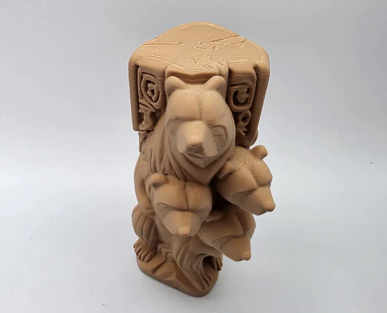 Tượng gia đình gấu 3D trang trí nghệ thuật (Carved Wood Bear Family) - Image 7