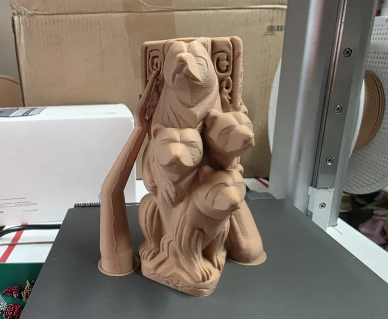 Tượng gia đình gấu 3D trang trí nghệ thuật (Carved Wood Bear Family) - Image 8