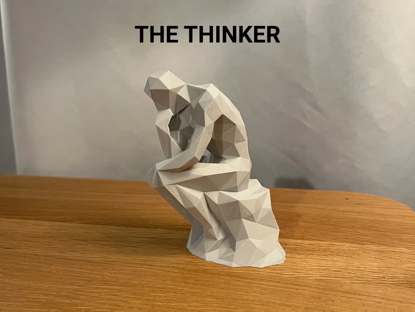 Mô hình tượng Low Poly Thinker - Image 1