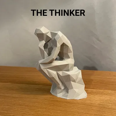Mô hình tượng Low Poly Thinker
