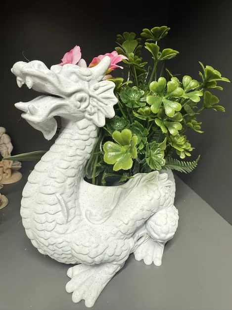 Mô hình in 3D Chậu cây hình rồng trang trí phong cách độc đáo - Image 2