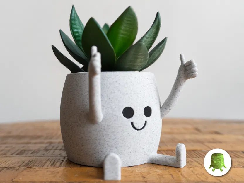 Chậu Cây Happy Sitting Pot Thumbs Up - Image 1