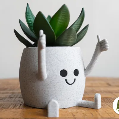 Chậu Cây Happy Sitting Pot Thumbs Up