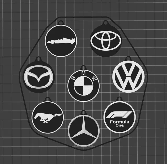 Bộ sưu tập móc khóa logo xe 3D đa dạng: Toyota, BMW, Mercedes - Image 2