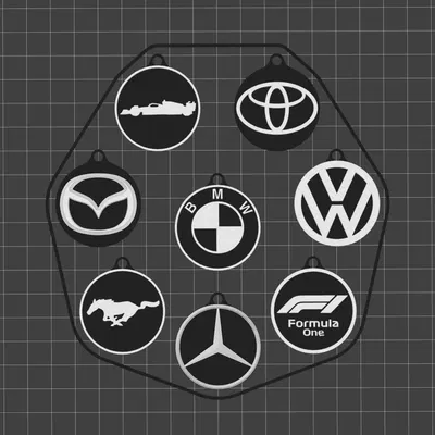 Bộ sưu tập móc khóa logo xe 3D đa dạng: Toyota, BMW, Mercedes