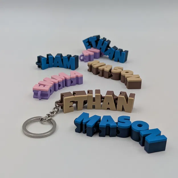 Móc Khóa Tên Khớp Nối (Articulated Name Keychain) - Image 2