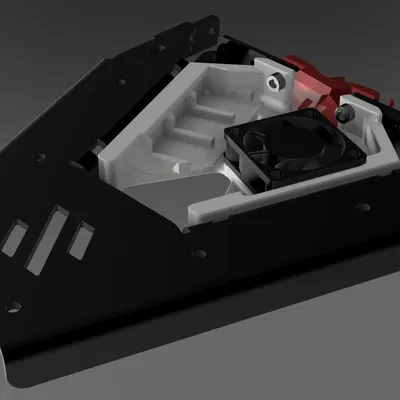 Voron V0 / V0.1 / V0.2 / R1 Kirigami Bed Brace + Fan